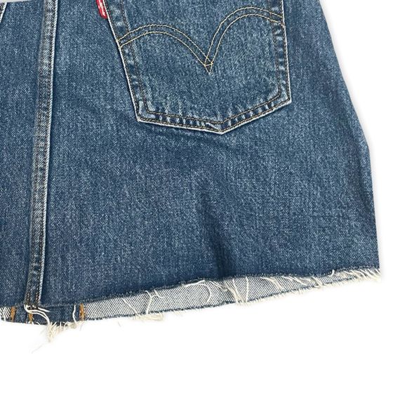 Levi’s A-line raw denim hem button denim skirt nwt 27 - Picture 3 of 5